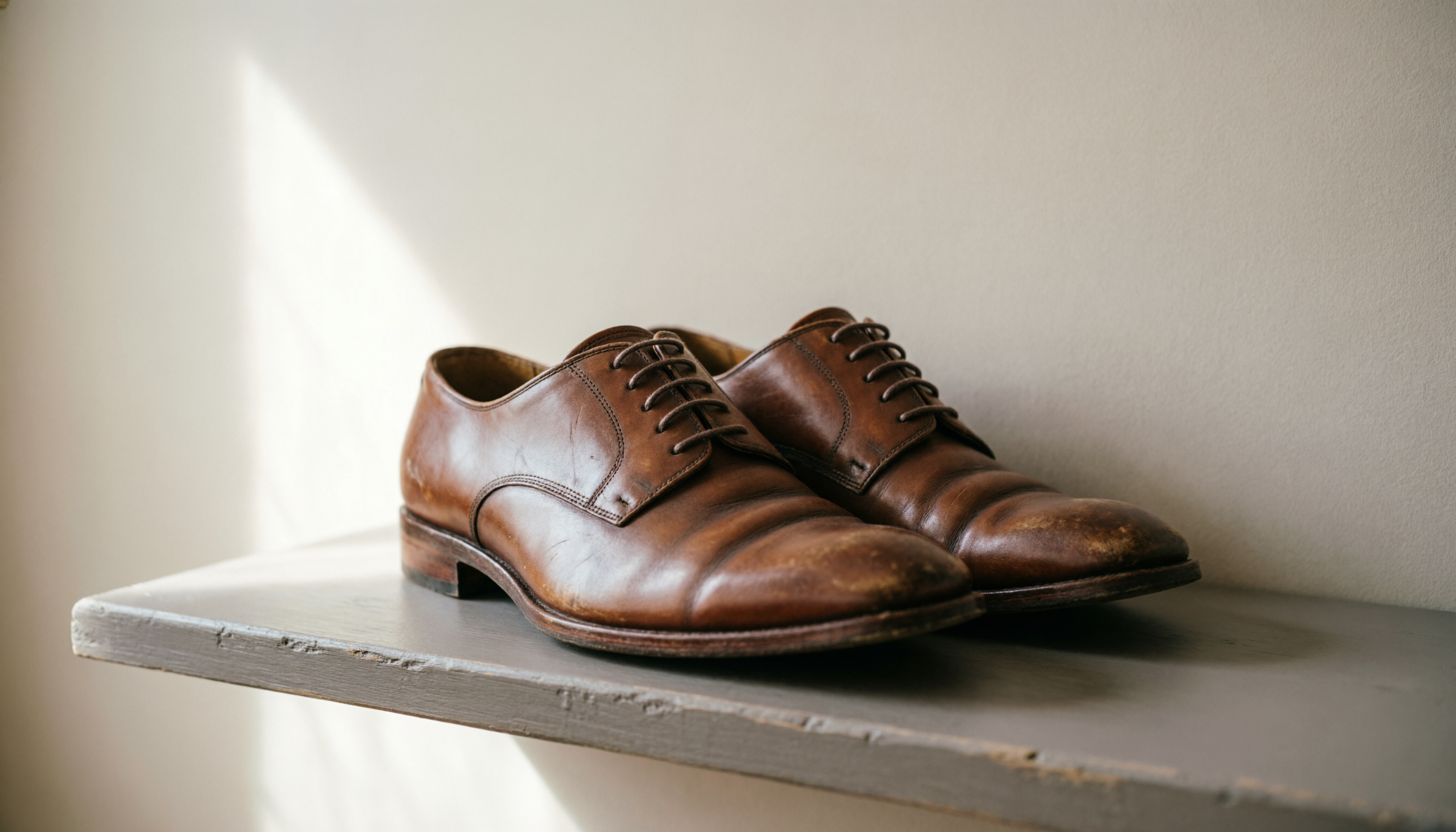 SEPATU TUA DI RAK BELAKANG